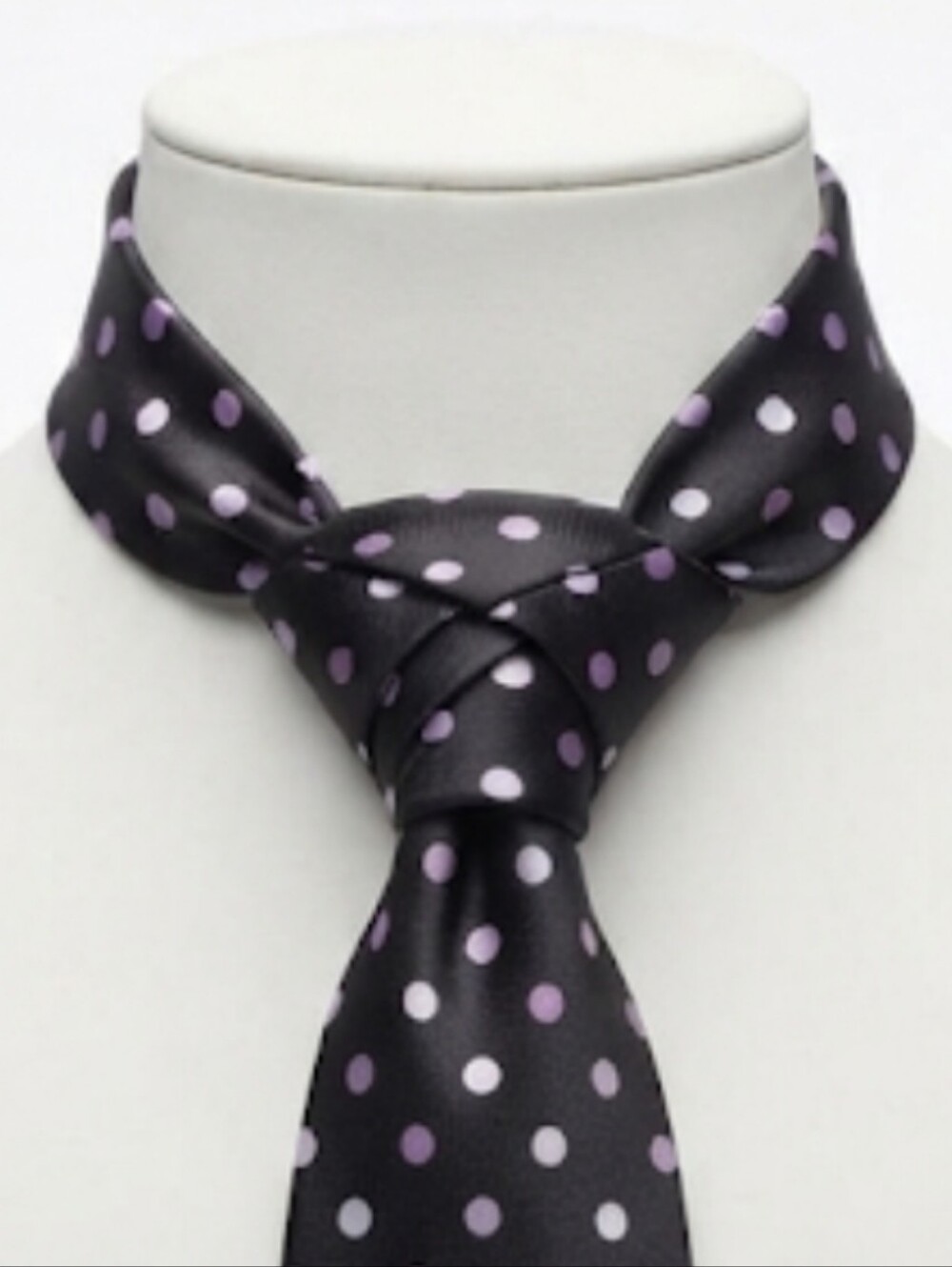 Black and Lavender Polka Dot Tie